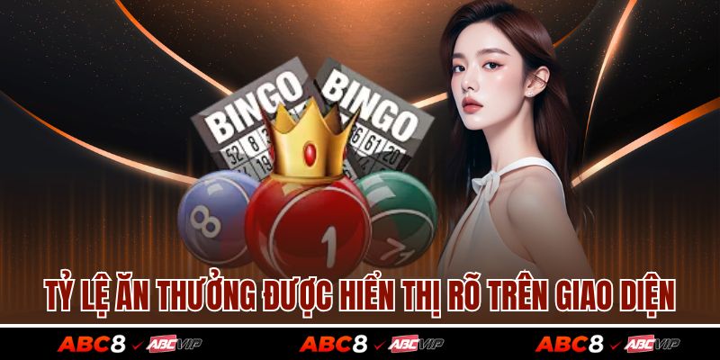 1 Điểm Lô Ăn Bao Nhiêu Tiền Khi Tham Gia Nền Tảng ABC8 3 Tỷ lệ ăn thưởng được hiển thị rõ trên giao diện
